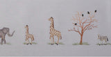 Runner ricamato a mano con giraffa, zebra, elefante